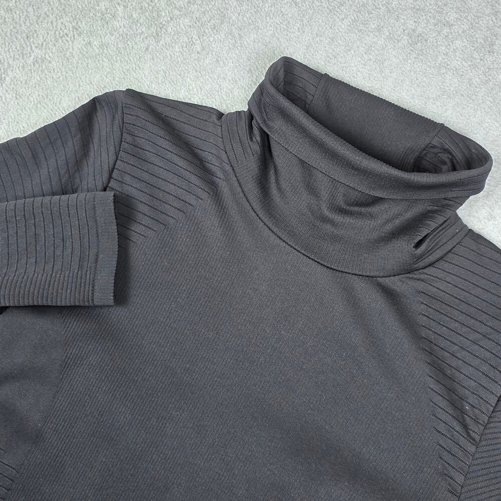 Athleta Womens Medium Black Flurry Blizzard Rib Turtleneck Shirt